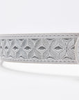 Cinturón Vaca | Hilo Plata Piel Blanca | XCOWBOYS